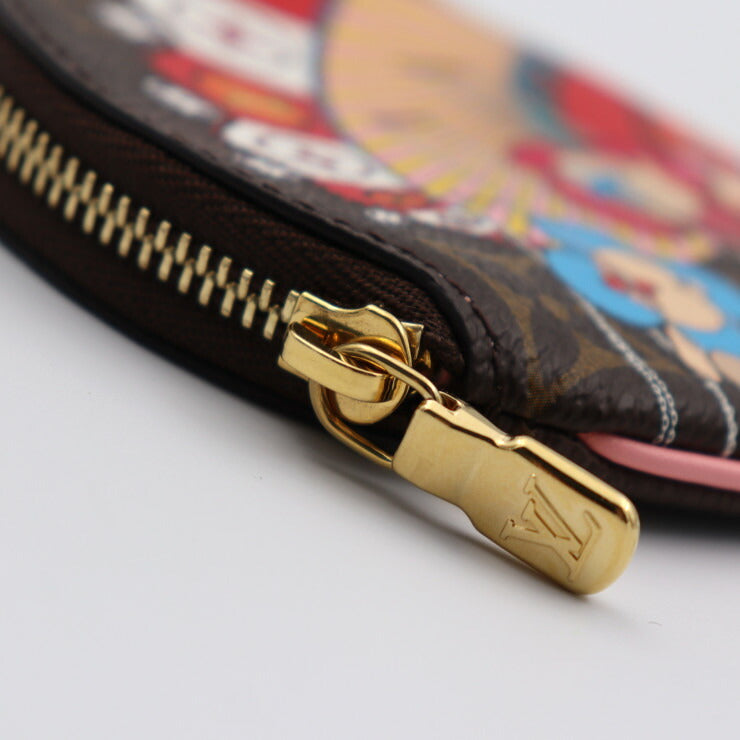 美品 LOUIS VUITTON ルイ ヴィトン ポルトモネ ロン ヴィヴィエンヌ モノグラム コインケース M69757 PVC レザー ブラウン マルチカラー ゴールド金具 小銭入れ ビトン