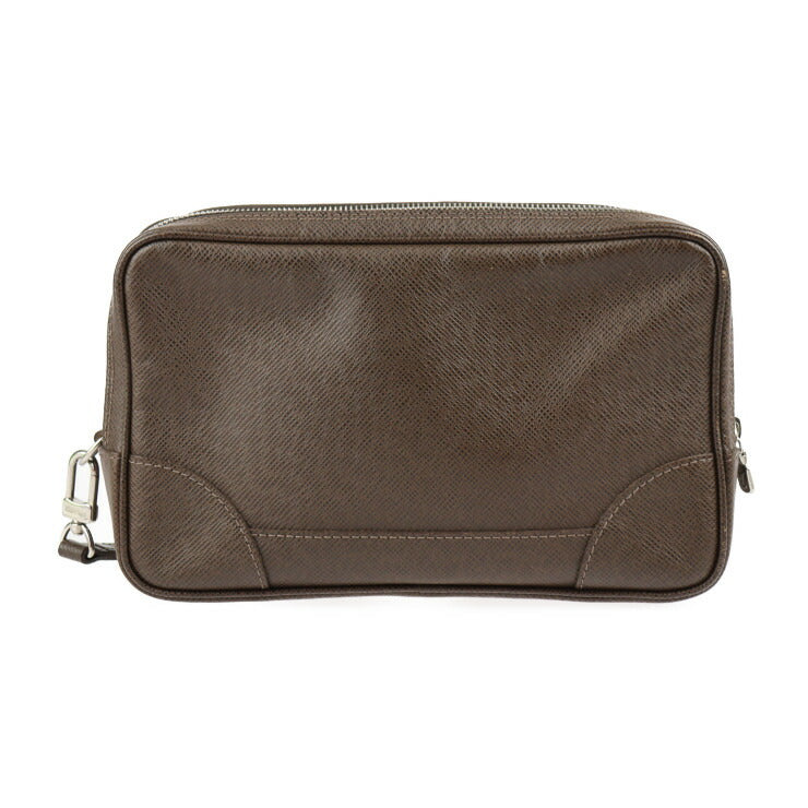 美品 LOUIS VUITTON ルイ ヴィトン パヴェル タイガ セカンドバッグ M31148 レザー グリズリ ブラウン系 シルバー金具 リストレット クラッチバッグ ポーチ ビトン