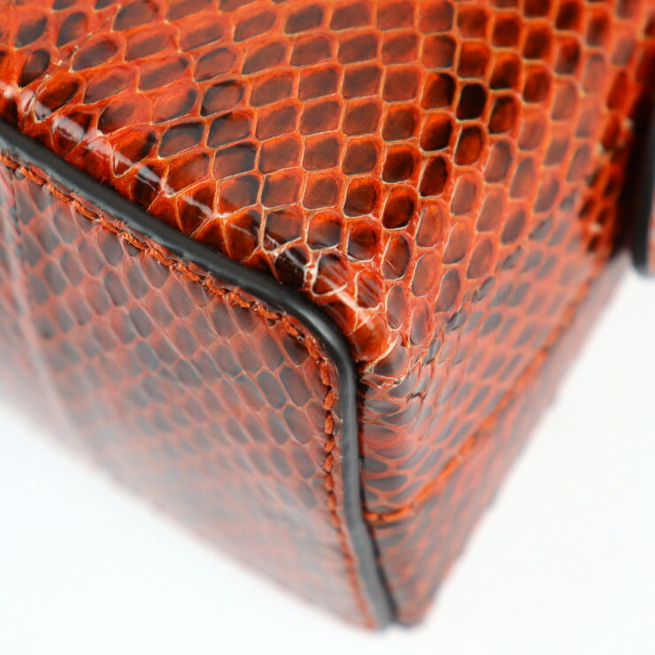 超美品 GUCCI グッチ GGマーモント ショルダーバッグ 499621 パイソン レッド系 ゴールド金具 ダブルG クロスボディ