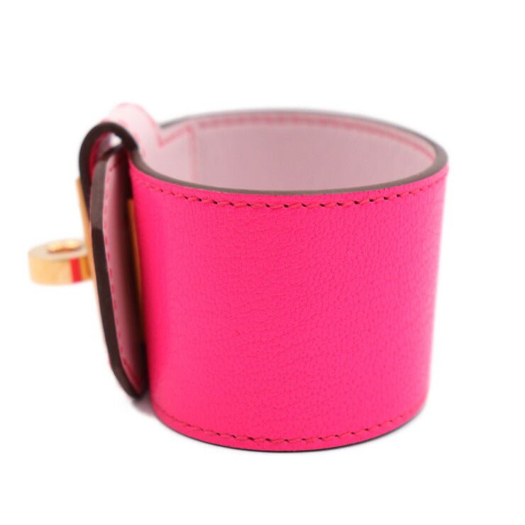 超美品 HERMES エルメス ケリー ツイスト GM ブレスレット - 表記サイズ T2 ヴォースイフト ローズポップ ピンク系 ピンク系 ゴールド金具 U刻印
