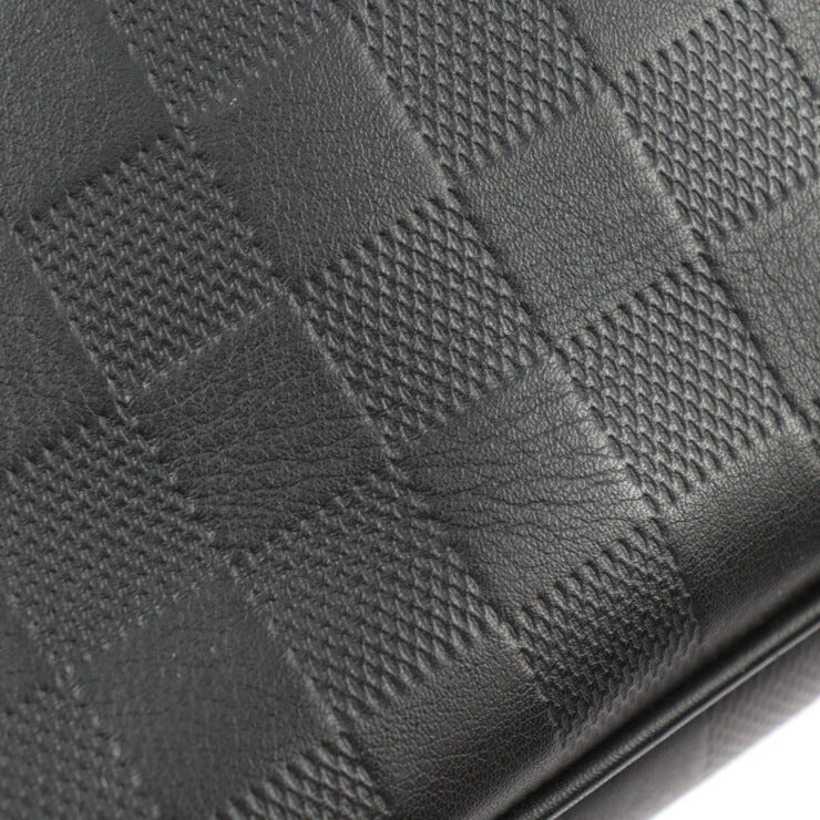 美品 LOUIS VUITTON ルイ ヴィトン アンブレール ダミエアンフィニ ボディバッグ N41288 レザー オニキス ブラック シルバー金具 2WAY クラッチバッグ セカンドバッグ ウエストバッグ