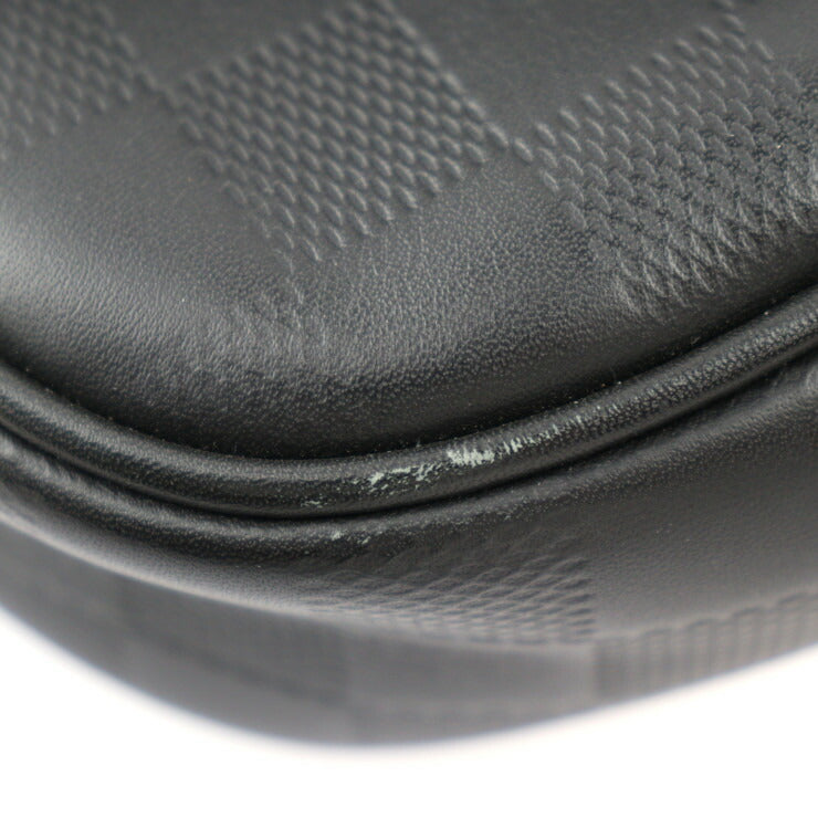 美品 LOUIS VUITTON ルイ ヴィトン アンブレール ダミエアンフィニ ボディバッグ N41288 レザー オニキス ブラック シルバー金具 2WAY クラッチバッグ セカンドバッグ ウエストバッグ