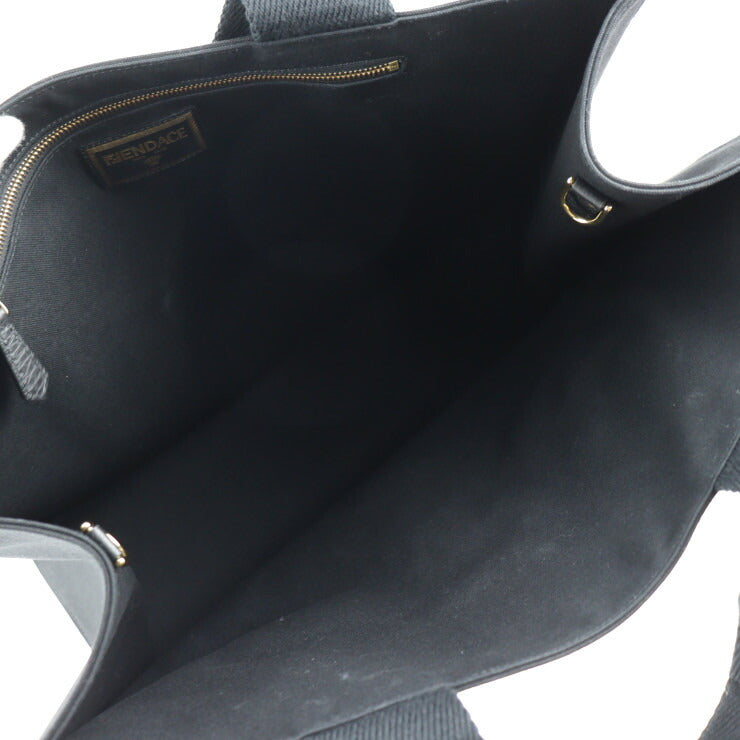 新古未使用展示品 FENDI フェンディ フェンダーチェ トートバッグ 7VA558 キャンバス ブラック ゴールド ヴェルサーチ コラボ 2WAY ショルダーバッグ