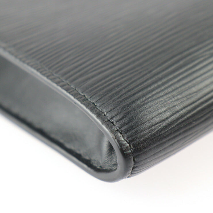 美品 LOUIS VUITTON ルイ ヴィトン ポシェット ジュール GM エピ クラッチバッグ M68198 レザー ブラック イエロー シルバー金具 クラッチバッグ ポーチ LVサークル L字ファスナー ビトン