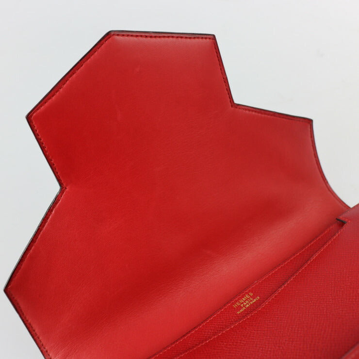 美品 HERMES エルメス ファコ クラッチバッグ クシュベル レッド系 セカンドバッグ 〇T刻印 レア