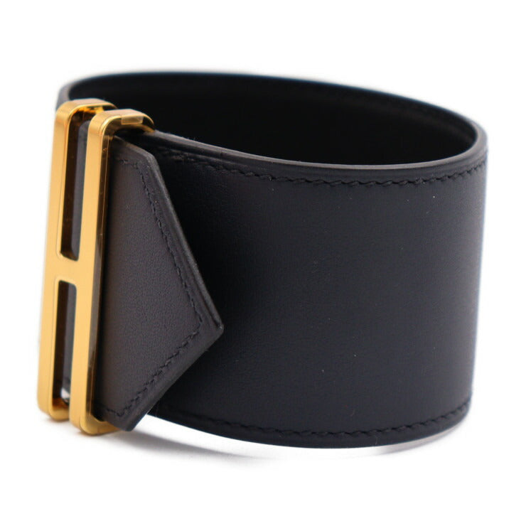 新品未使用展示品 HERMES エルメス Elan エラン ブレスレット H010694CCAA 表記サイズ T2 ヴォースイフト ブラック U刻印 ゴールド金具