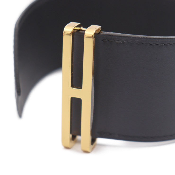 新品未使用展示品 HERMES エルメス Elan エラン ブレスレット H010694CCAA 表記サイズ T2 ヴォースイフト ブラック U刻印 ゴールド金具