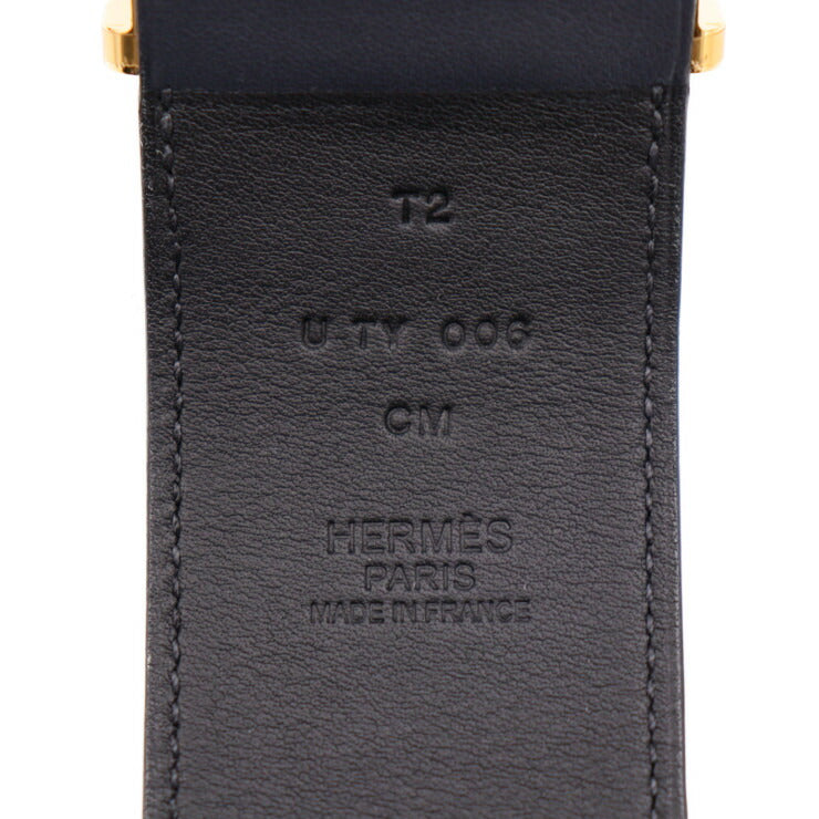 新品未使用展示品 HERMES エルメス Elan エラン ブレスレット H010694CCAA 表記サイズ T2 ヴォースイフト ブラック U刻印 ゴールド金具