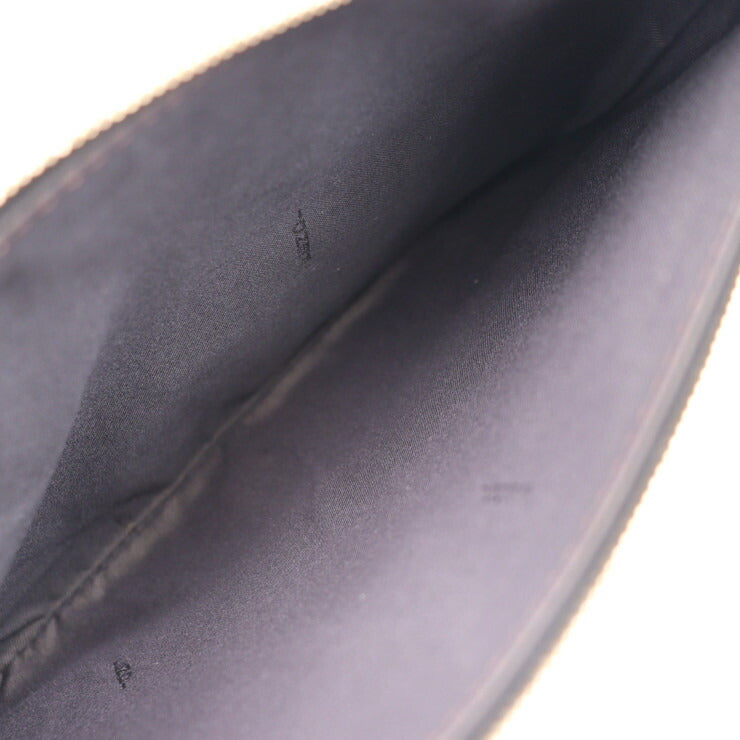 美品 FENDI フェンディ トリプレット セカンドバッグ 8BS001 レザー パイソン 黒×アイボリー×ブラウン系 ゴールド金具 ポーチ クラッチバッグ