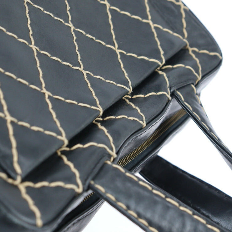 CHANEL シャネル ワイルドステッチ ハンドバッグ A14692 レザー ブラック ココマーク ミニボストン