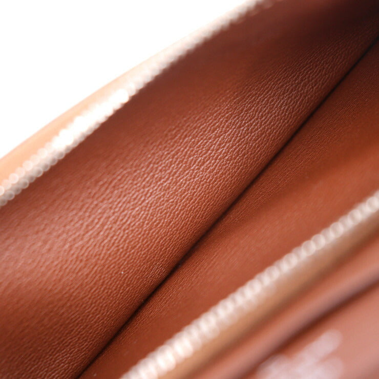 美品 HERMES エルメス アザップ コンバイン 二つ折り財布 - アリゲーター ブラウン系 シルバー金具 ラウンドファスナー 長財布 □Q刻印