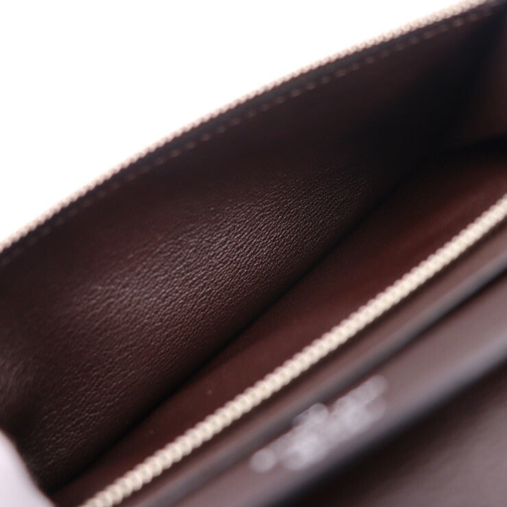 美品 HERMES エルメス アザップ コンバイン 二つ折り財布 アリゲーター ハバナ ダークブラウン系 シルバー金具 ラウンドファスナー 長財布 □M刻印
