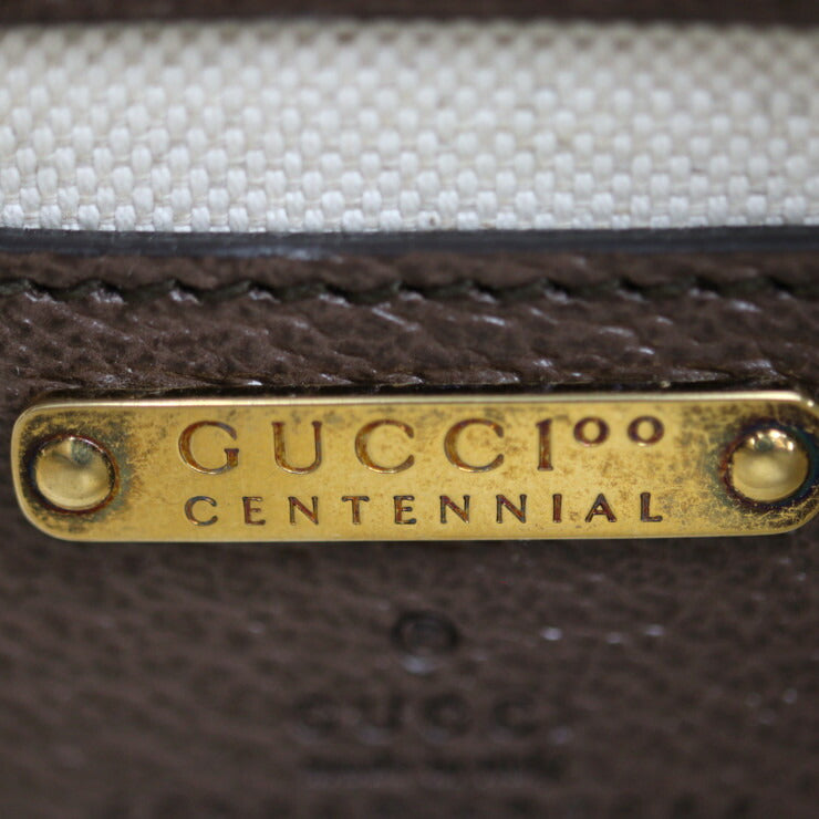 新古未使用展示品 GUCCI グッチ ベルトバッグ 100周年記念 ウエストバッグ 602695 カーフレザー ブラウン マルチカラー ゴールド金具 ロゴ ボディバッグ ウエストポーチ バムバッグ