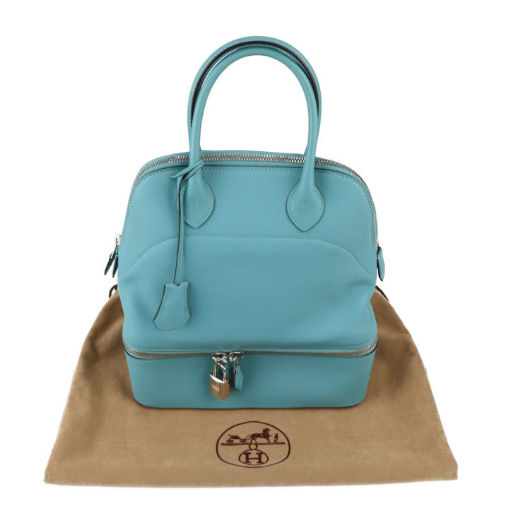 超美品 HERMES エルメス ボリード スクレ ハンドバッグ - ヴォースイフト ブルーアトール シルバー金具 T刻印