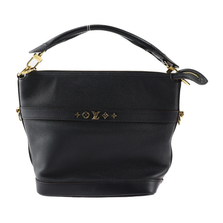 美品 LOUIS VUITTON ルイ ヴィトン クルーザー PM ハンドバッグ M57934 カーフレザー ブラック ゴールド金具 2WAY ショルダーバッグ