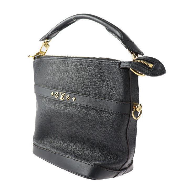 美品 LOUIS VUITTON ルイ ヴィトン クルーザー PM ハンドバッグ M57934 カーフレザー ブラック ゴールド金具 2WAY ショルダーバッグ