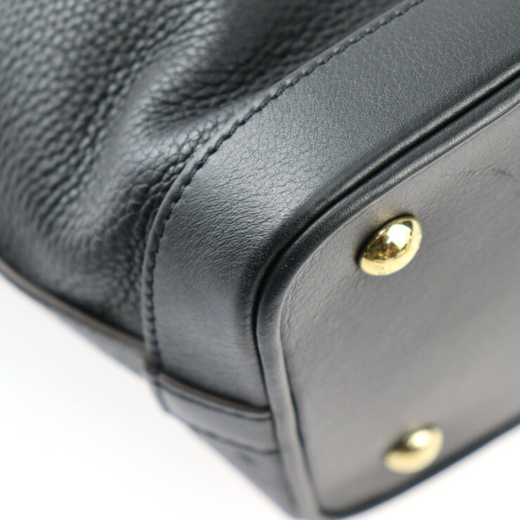 美品 LOUIS VUITTON ルイ ヴィトン クルーザー PM ハンドバッグ M57934 カーフレザー ブラック ゴールド金具 2WAY ショルダーバッグ