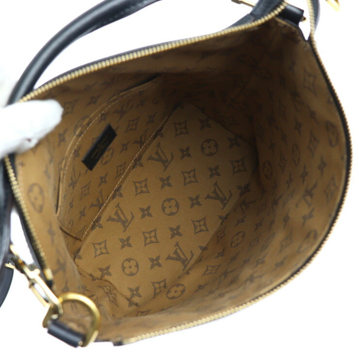 美品 LOUIS VUITTON ルイ ヴィトン クルーザー PM ハンドバッグ M57934 カーフレザー ブラック ゴールド金具 2WAY ショルダーバッグ