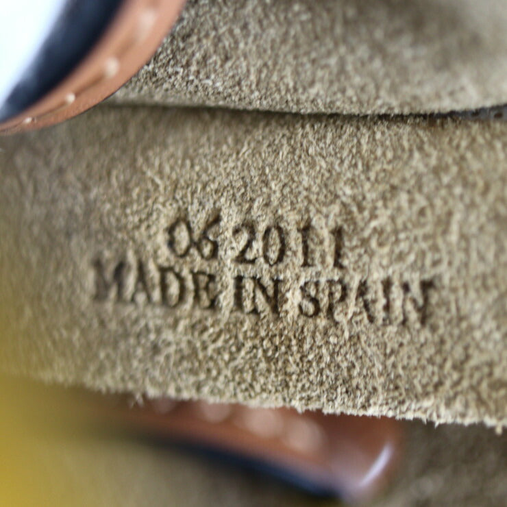 超美品 LOEWE ロエベ ホースシュー スモール ショルダーバッグ A826303X03 カーフレザー イエロー系 ブラウン系 巾着 ポシェット