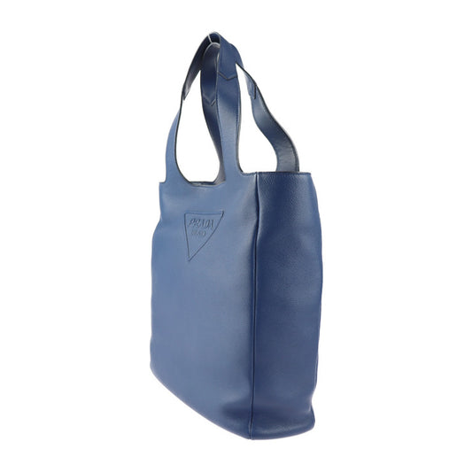 超美品 PRADA プラダ VITELLO DAINO トートバッグ 2VG092 レザー ブルー ヴィッテロダイノトート 三角ロゴ トライアングルロゴ