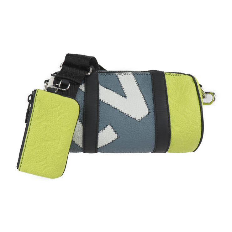 超美品 LOUIS VUITTON ルイ ヴィトン モノグラム ポロション ショルダーバッグ M59927 トリヨンレザー グレー×イエロー×ホワイト シルバー金具 コインケース付き デイブレイク ビトン