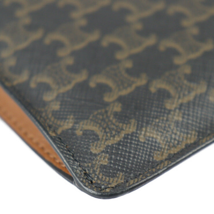 超美品 CELINE セリーヌ フォーンケース トリオンフ ショルダーバッグ 10G332CQD.04LU PVC レザー ブラウン モバイルポーチ ポシェット