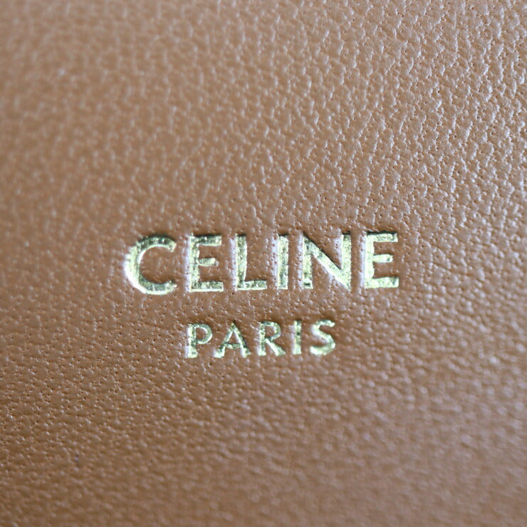 超美品 CELINE セリーヌ フォーンケース トリオンフ ショルダーバッグ 10G332CQD.04LU PVC レザー ブラウン モバイルポーチ ポシェット