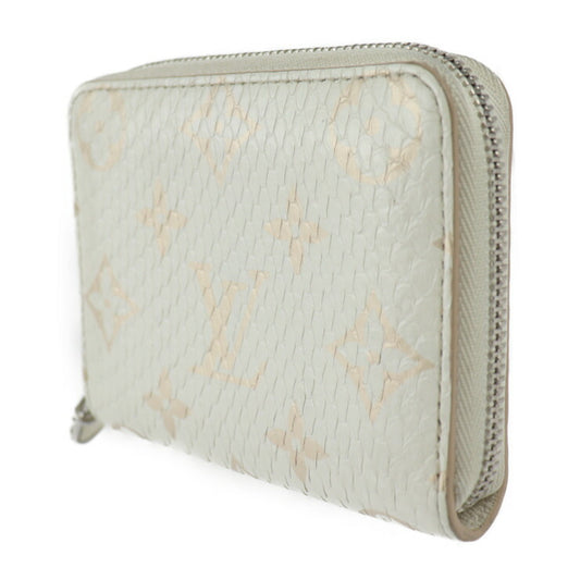 LOUIS VUITTON ルイ ヴィトン ジッピー コインパース モノグラム コインケース N97726 パイソン ラテ ホワイト系 シルバー金具 ラウンドジップ カードケース 小銭入れ エキゾチックレザー ビトン