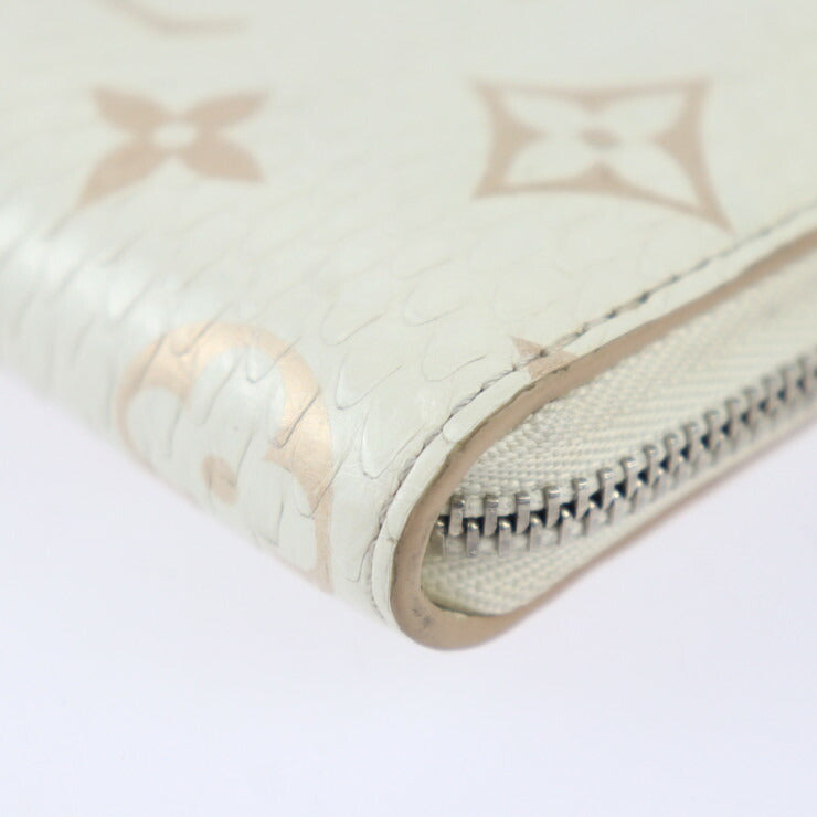 LOUIS VUITTON ルイ ヴィトン ジッピー コインパース モノグラム コインケース N97726 パイソン ラテ ホワイト系 シルバー金具 ラウンドジップ カードケース 小銭入れ エキゾチックレザー ビトン