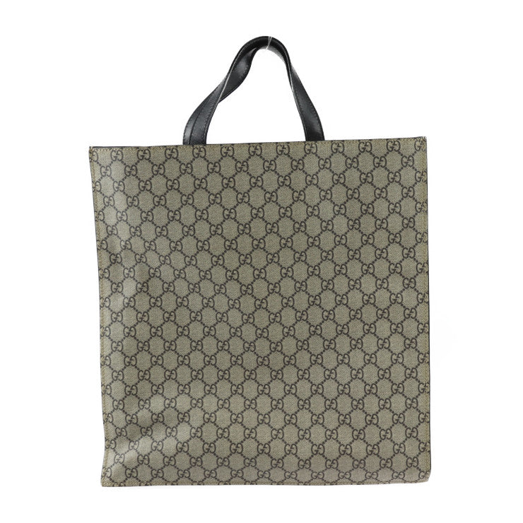 美品 GUCCI グッチ Bee Print ビープリント トートバッグ GGスプリーム トートバッグ 450950 PVC レザー ベージュ ブラウン ブラック 2WAY ショルダーバッグ 蜂