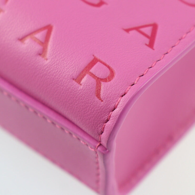 新古未使用展示品 BVLGARI ブルガリ 2WAY ミニ トートバッグ インフィニートゥム ハンドバッグ 292318 カーフレザー ピンク系 ゴールド金具 ショルダーバッグ ロゴ