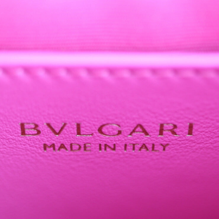 新古未使用展示品 BVLGARI ブルガリ 2WAY ミニ トートバッグ インフィニートゥム ハンドバッグ 292318 カーフレザー ピンク系 ゴールド金具 ショルダーバッグ ロゴ