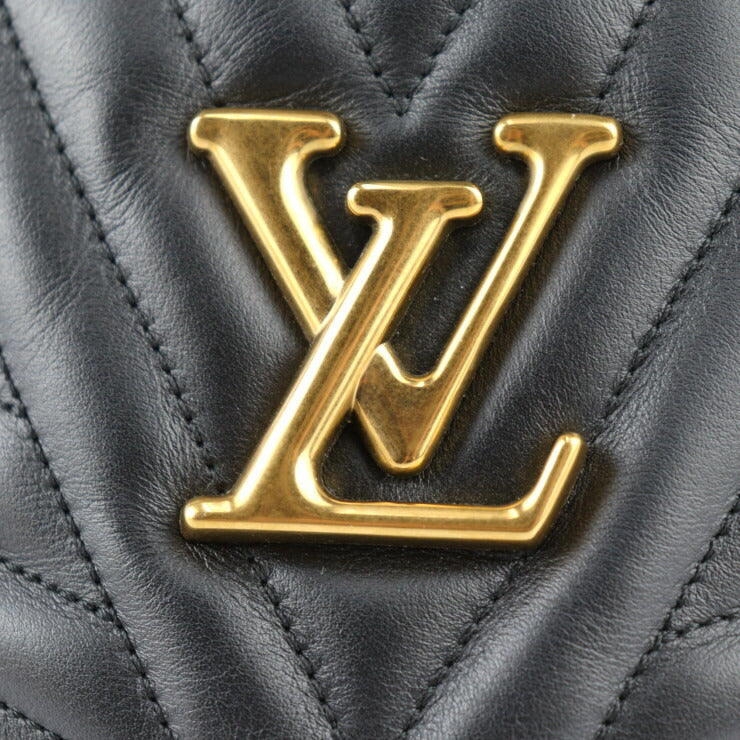 超美品 LOUIS VUITTON ルイ ヴィトン ニューウェーブ バムバッグ ウエストバッグ M53750 スムースカーフレザー ブラック ゴールド金具 ボディバッグ キルティング ビトン