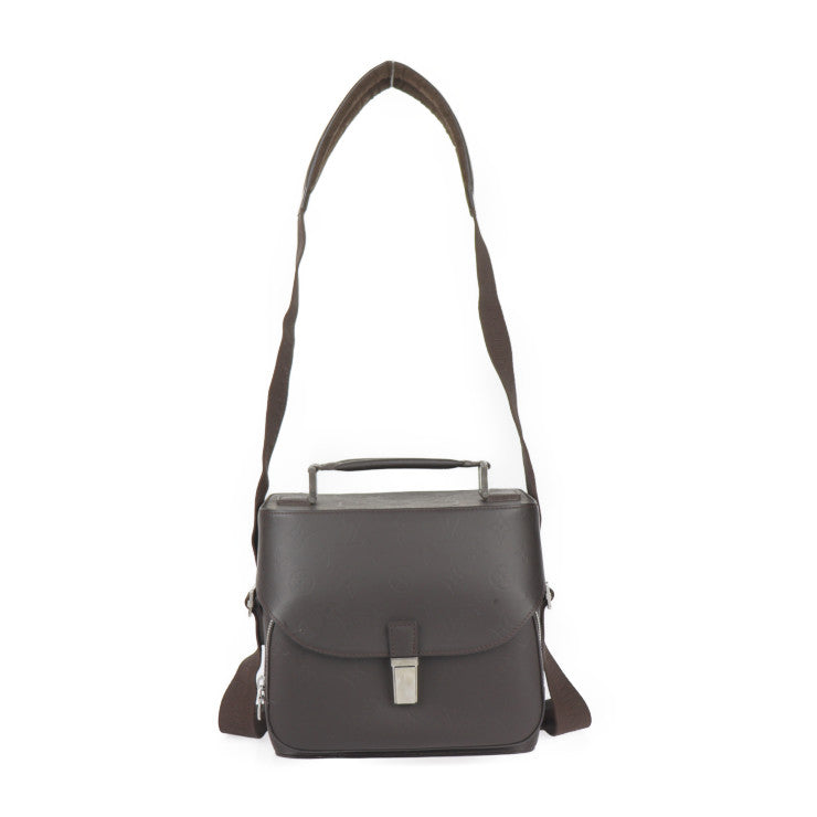 美品 LOUIS VUITTON ルイ ヴィトン チャーリー モノグラムグラセ ショルダーバッグ M46510 レザー カフェ シルバー金具 2WAY ハンドバッグ カメラバッグ ビトン