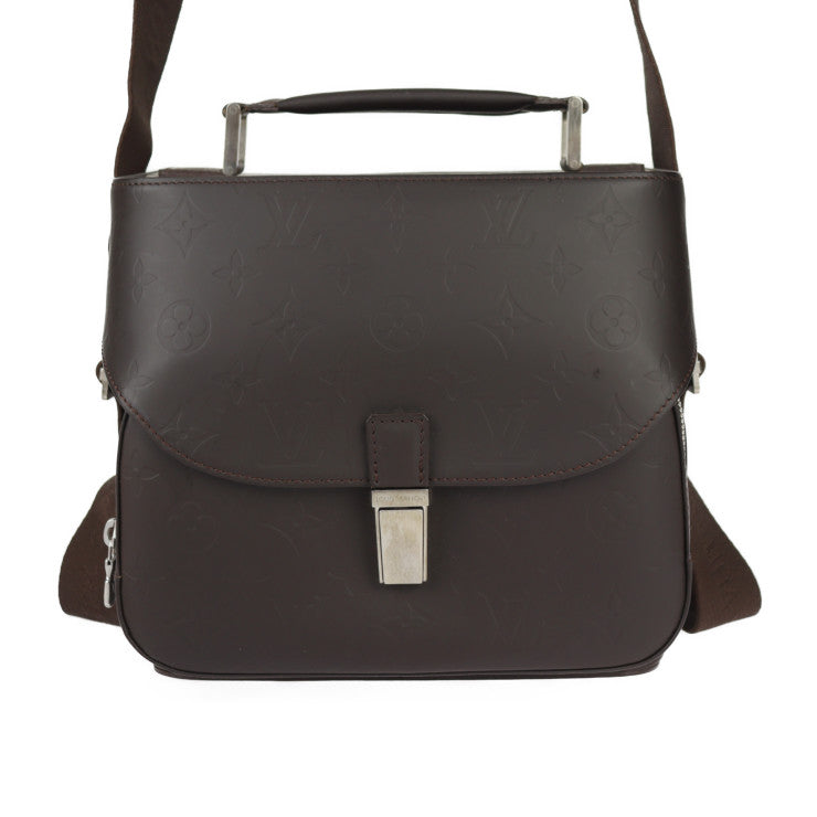 美品 LOUIS VUITTON ルイ ヴィトン チャーリー モノグラムグラセ ショルダーバッグ M46510 レザー カフェ シルバー金具 2WAY ハンドバッグ カメラバッグ ビトン