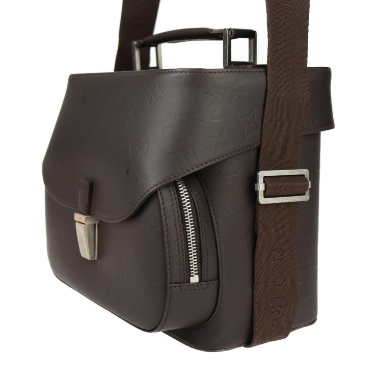 美品 LOUIS VUITTON ルイ ヴィトン チャーリー モノグラムグラセ ショルダーバッグ M46510 レザー カフェ シルバー金具 2WAY ハンドバッグ カメラバッグ ビトン