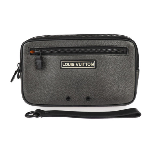 美品 LOUIS VUITTON ルイ ヴィトン アルファクラッチ セカンドバッグ M52771 トリヨンレザー メタリックグレー ブラック金具 リストレット クラッチバッグ ポーチ