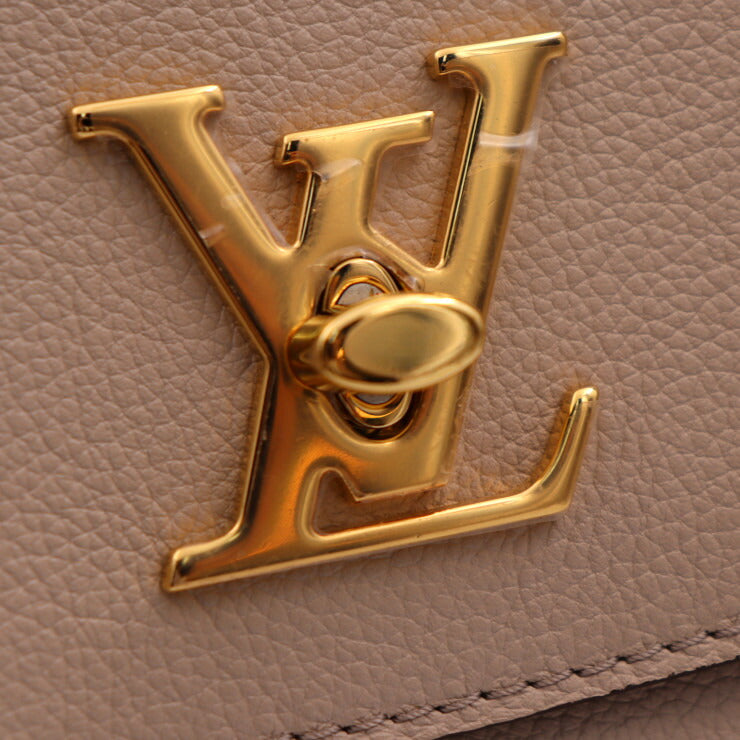 美品 LOUIS VUITTON ルイ ヴィトン ロックミー エヴァーMM ハンドバッグ M56094 グレインカーフレザー グレージュ ゴールド金具 2WAY ショルダーバッグ ターンロック ビトン