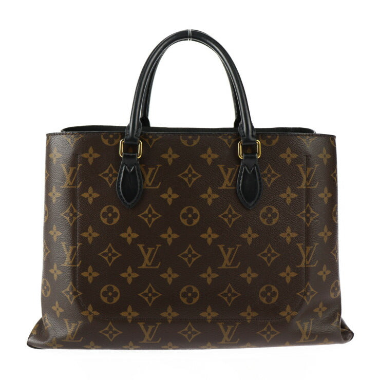 LOUIS VUITTON ルイ ヴィトン フラワー トート モノグラム ハンドバッグ M43550 PVC レザー ブラウン ブラック ゴールド金具 2WAY ショルダーバッグ ビトン カデナ