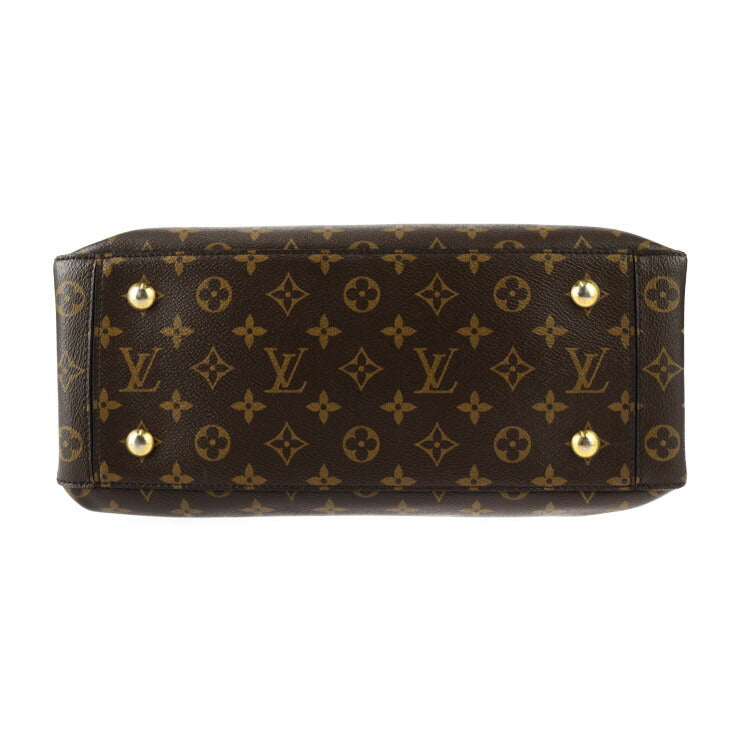 LOUIS VUITTON ルイ ヴィトン フラワー トート モノグラム ハンドバッグ M43550 PVC レザー ブラウン ブラック ゴールド金具 2WAY ショルダーバッグ ビトン カデナ