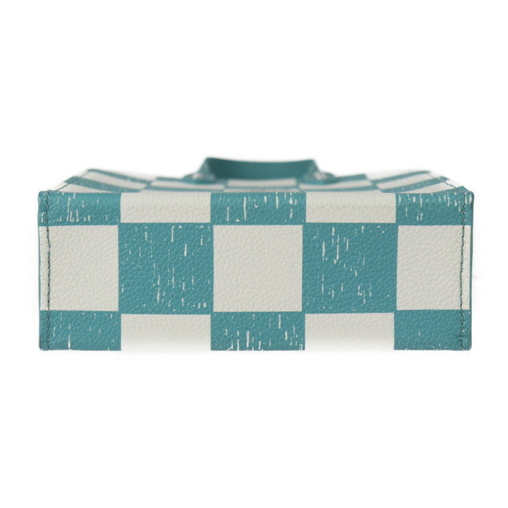 超美品 LOUIS VUITTON ルイ ヴィトン サックプラ XS ダミエチェッカーボード ショルダーバッグ N60495 レザー ターコイズ ホワイト シルバー金具 2WAY ハンドバッグ ミニバッグ ビトン