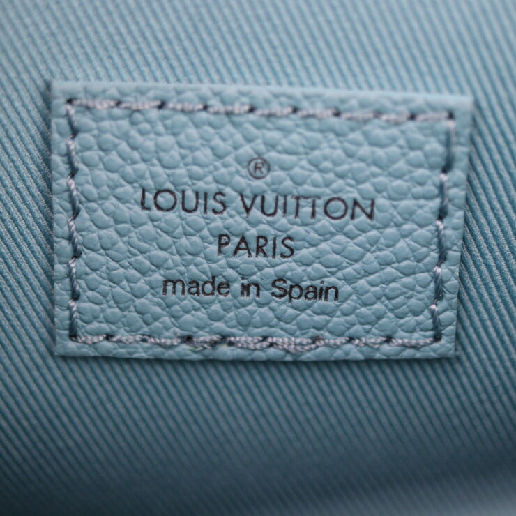超美品 LOUIS VUITTON ルイ ヴィトン サックプラ XS ダミエチェッカーボード ショルダーバッグ N60495 レザー ターコイズ ホワイト シルバー金具 2WAY ハンドバッグ ミニバッグ ビトン