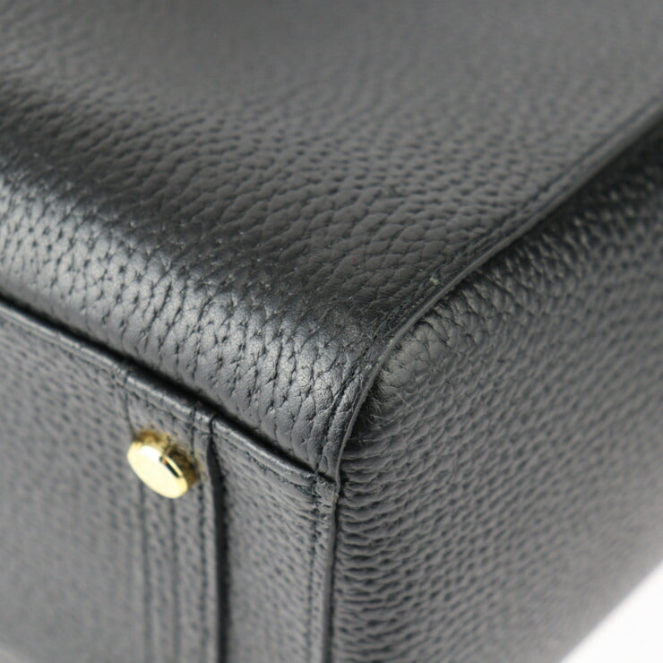 超美品 ADMJ エーディーエムジェイ トートバッグ ハンドバッグ - レザー ブラック ネイビー ゴールド金具 ターンロック ショルダーバッグ