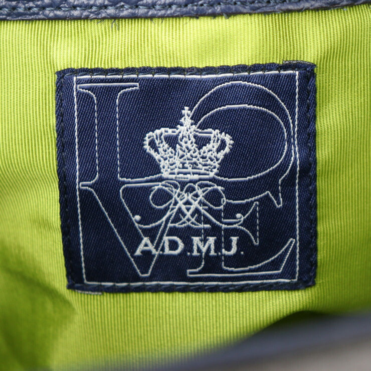 超美品 ADMJ エーディーエムジェイ トートバッグ ハンドバッグ - レザー ブラック ネイビー ゴールド金具 ターンロック ショルダーバッグ