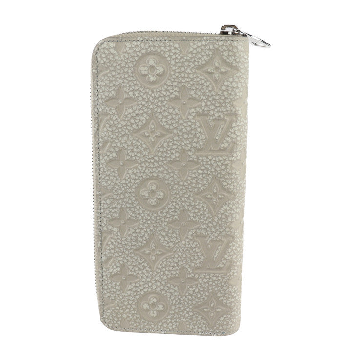 超美品 LOUIS VUITTON ルイ ヴィトン ジッピーウォレット ヴェルティカル トリヨン・クライミング 長財布 M81573 トリヨンレザー チョークホワイト ライトブルー シルバー金具 ラウンドファスナー ビトン モノグラム