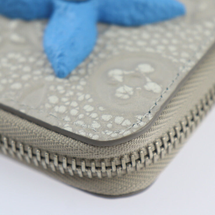 超美品 LOUIS VUITTON ルイ ヴィトン ジッピーウォレット ヴェルティカル トリヨン・クライミング 長財布 M81573 トリヨンレザー チョークホワイト ライトブルー シルバー金具 ラウンドファスナー ビトン モノグラム