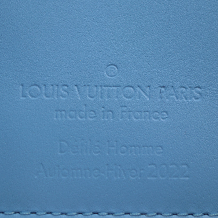 超美品 LOUIS VUITTON ルイ ヴィトン ジッピーウォレット ヴェルティカル トリヨン・クライミング 長財布 M81573 トリヨンレザー チョークホワイト ライトブルー シルバー金具 ラウンドファスナー ビトン モノグラム