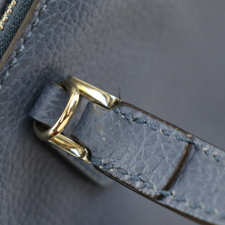 美品 GUCCI グッチ インターロッキングG ハンドバッグ 388558 レザー ブルー 2WAY ショルダーバッグ