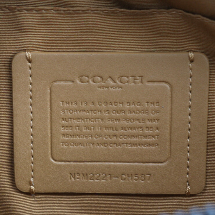 超美品 COACH コーチ シグネチャー ウエストバッグ CH587 PVC レザー ブルー ベージュ ブラック ベルトバッグ カラーブロック