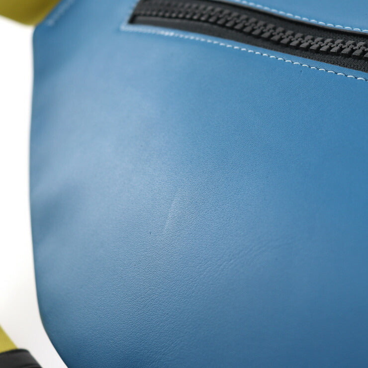 超美品 COACH コーチ シグネチャー ウエストバッグ CH587 PVC レザー ブルー ベージュ ブラック ベルトバッグ カラーブロック